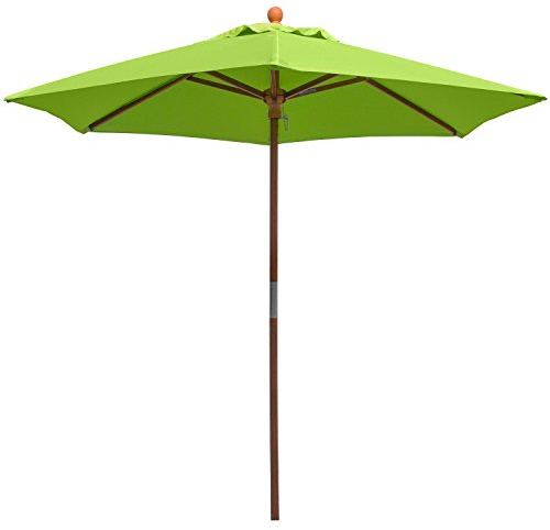 anndora® Sonnenschirm Marktschirm Balkonschirm ø 2,1 m rund - mit Winddach Apfelgrün/Limette