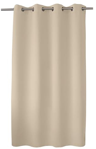 ED ENJOY HOME Rideau Obscurcissant avec Œillets argentés, Ivoire, 140x180cm, 100% Polyester, Tissu Certifié Oeko-TEX, Collection Réglisse
