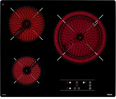 TEKA Placa Vitrocerámica 60 cm, 3 Fuegos, Touch Control, Función Stop & Go, Indicador de Calor Residual, Modelo TB 6315