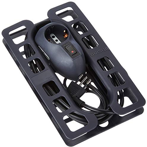 BTicino 3632GB Prolunga BTRE Safe Interruttore Automatico Luminoso di Sicurezza, Spina 10 A, 2 Prese Bipasso, 10/16 A, 1 Presa P30, 3 Metri, 3500 W, 250 V, Nero