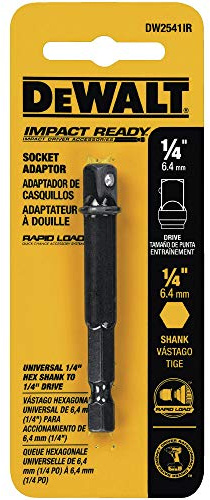 DEWALT DW2541IR 1/4-Inch Hex to 1/4-Inch Square Impact Ready Socket Adaptor