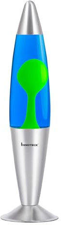Innoteck 16” Soothing Motion Magma Lamp for Relaxation – Green Wax/Blue Liquid, 30 W