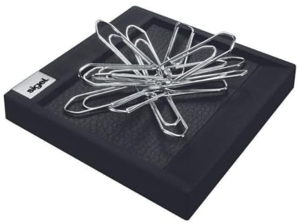 SIGEL SA536 Klammernhalter Cintano, Lederimitat, schwarz, 7,5 x 7,5 cm