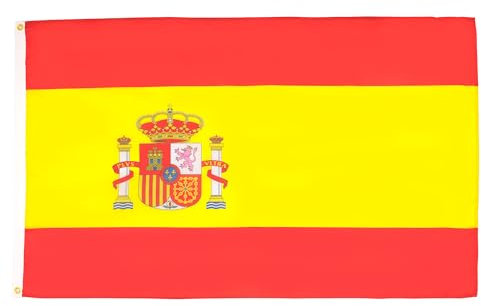AZ FLAG - Drapeau Espagne - 150x90 cm - Drapeau Espagnol 100% Polyester Avec Oeillets Métalliques Intégrés - Pavillon 110 g