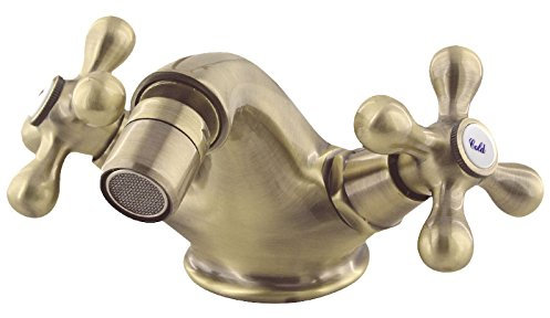 Elegante Bidet de Pie Grifo de Latón Antiguo con Antiguas Cabezas Retro