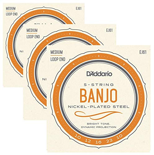3 Pack | D'Addario Banjo Strings EJ61 (formerly J61) Medium
