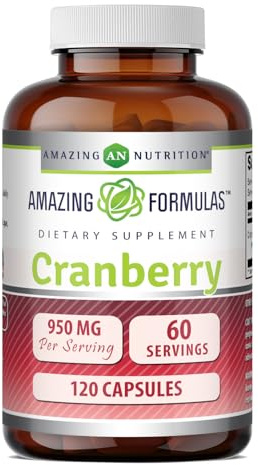 Amazing Formulas Cranberry Extract | 950 Mg Per Serving | 120 Capsules Supplement | Non-GMO, Gluten Free, Made in USA