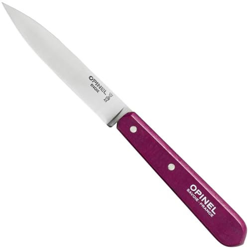 Opinel 254383 Küchenmesser No. 112, Rostfreier Sandvik-Stahl, Violetter Buchenholzgriff Kochmesser, Edelstahl, Mehrfarbig, Einheitsgröße