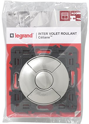 LEGRAND - Interrupteur Volet Roulant Céliane - Tous Types de Moteurs de Volets à Butée Electronique ou Mécanique Intégrée - Prêt à Installer - Fabriqué En France - Titane