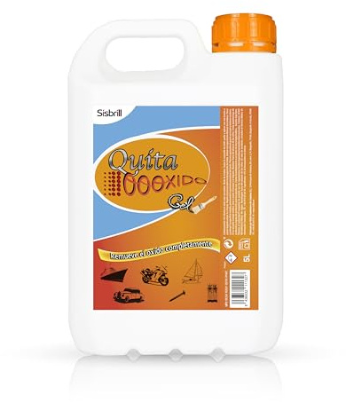 Sisbrill QuitaOooxido Gel Eliminador Óxido y Manchas Oxidación - Tratamiento de Coches, Motos, Náutica, Suelo y todo tipo de Metales - 5 Litros