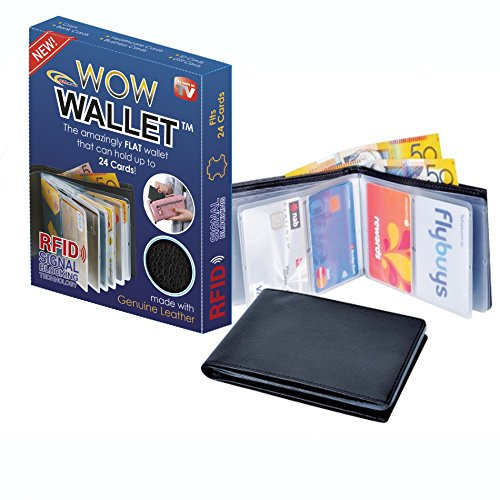 ALLmuis Amazing Men and Women Slim Leather wonder Wow Wallet - Credit Card Protector - RFID Blocking Case