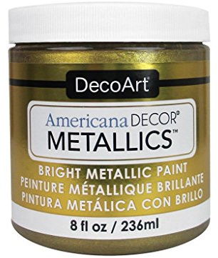 DecoArt Americana Décor Vintage Brass Metallic Jar Of Paint, Acrylic, Vintage Brass, 7 x 7 x 8 cm
