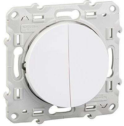 Schneider Electric - Odace, va-et-vient + poussoir Blanc, 10 A - S520285