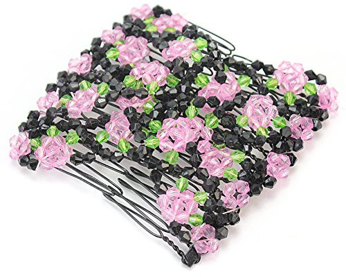 Haarkamm Haargesteck Steckkamm Haarschmuck Blumen Rose Elegant f. Party Alltag