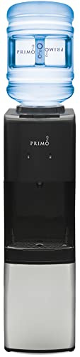 Primo Top-Loading Water Dispenser - 3 Temp (Hot-Cool-Cold) Water Cooler Water Dispenser for 5 Gallon Bottle w/Child Safety Lock, Black and Stainless Steel