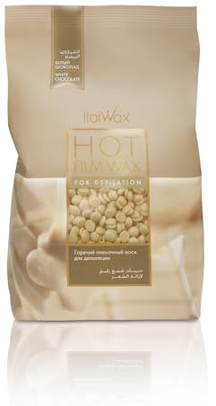 Italwax White Chocolate Hard Wax Beads – 1Kg (2.2 lbs) – Strip-Free, Vanilla aroma Hair Removal Wax, Gentle on All Skin Types, Ideal for Bikini Line & Underarms, Professional & Home Use