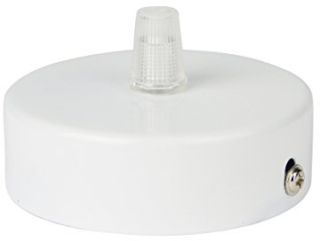 Deckenbaldachin aus Edelstahl (matt Weiß), 80x25 mm incl. Zugentlastung Klemmnippel (Standard m10 Gewinde) zur Lampenaufhängung an der Decke (Deckenrosette/Baldachin). Anzahl: 1 Stück