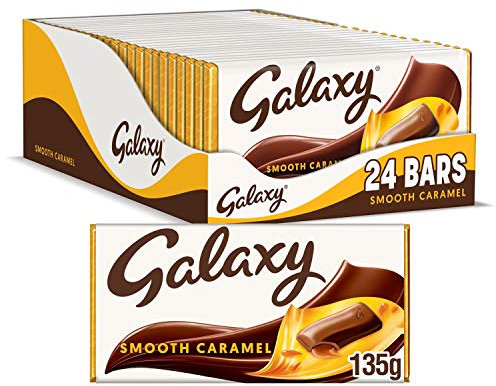 Galaxy Smooth Caramel Chocolate Bars Bulk Box, Chocolate Gift, Milk Chocolate, Bulk Chocolate, 24 x 135g