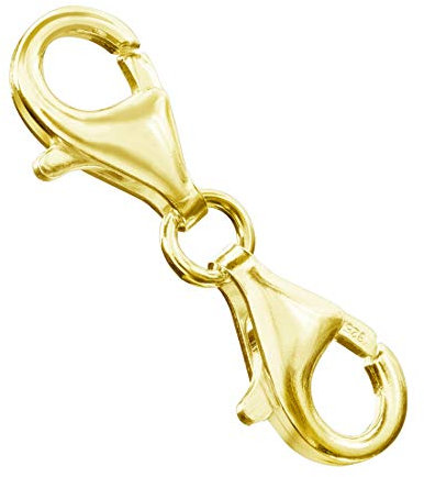 Materia Karabinerverschluss gold Silber 925 doppelseitig zum Wechseln 1677