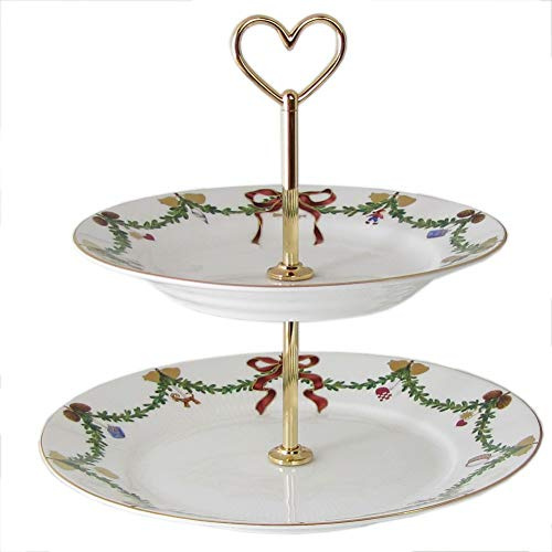 Royal Copenhagen 1017446 Star Fluted/XMAS Etagere, Porzellan, Mehrfarbig