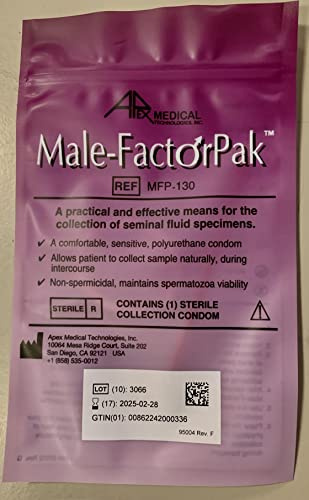 Male-Factor Pak Semen Collection Condom w/4g Lubricant