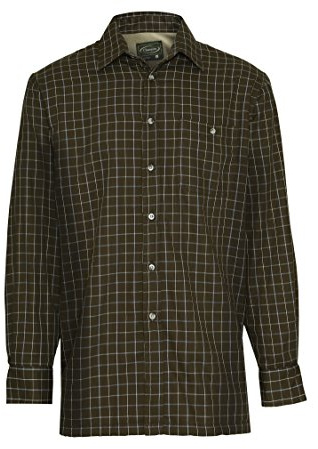 Champion Men's Milton Long Sleeve Micro Fleece Lined Winter Shirt (Green) L