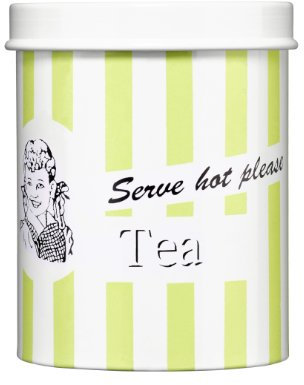 Premier Housewares Candy Stripe Tea Canister - Lime Green