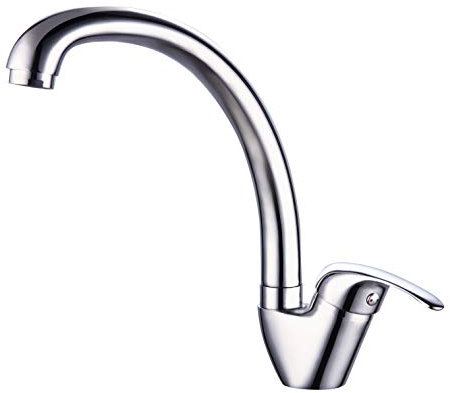 Edouard Rousseau - Mitigeur Évier Newbury - Aérateur Réducteur de Débit - Poignée en Métal - 240 (Hauteur) x 183 (Saillie) mm - Chromé