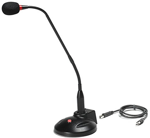 Sound Tech GN-USB-2 - Micrófono estéreo de cuello de cisne con cancelación de ruido unidirección, con cable USB de 10 pies