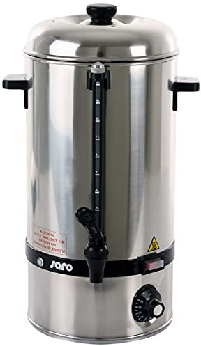 SARO Glühweinkocher/Heißwasserspender – 10 L – Edelstahl – Temperatur 30–110 °C – Kontrolllampen – Überhitzungsschutz – Modell HOT DRINK MINI