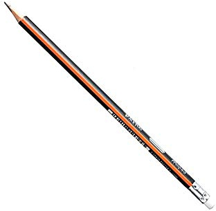 Maped Black 'Peps – m851722 lápiz 2B con goma de borrar – negro/naranja