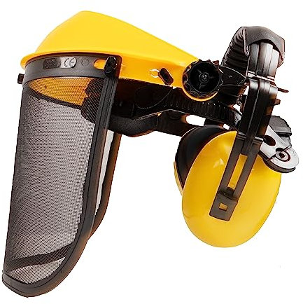 Ama 38385 Visière de sécurité avec protège-oreilles et visière grillagée