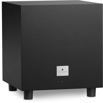 Triangle – Caisson de Basse Tales 340 avec Amplificateur 200W – Bass Reflex - Haut-Parleur 25 cm – Entrées RCA/LFE - Polyvalent Musique et Home-Cinéma - 342 x 383 x 357 mm - Noir