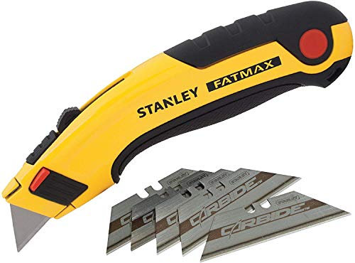 Stanley Fatmax Messer 7-10-778 (mit einziehbarer Klinge, 170 mm Länge, robustes Zinkdruckgehäuse mit patentierter InterLock-Verbindung, Ersatzklingen im Griff verstaubar, Klingenwechsel ohne Werkzeug)