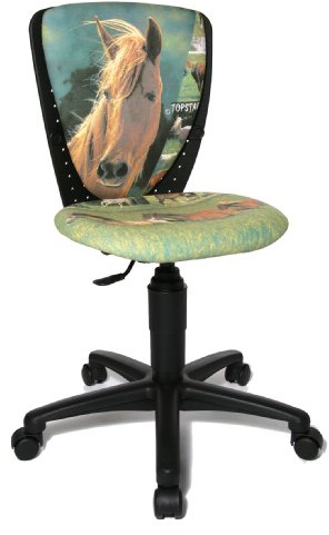 Topstar 70570JB20 Sedia Girevole per Bambini S'cool 3 / Motivo Fodera: Cavalli, Multicolore (Mehrfarbig)