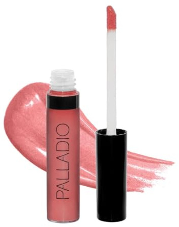 Palladio Lip Gloss, Non-Sticky Lip Gloss, Contains Vitamin E and Aloe, Offers Intense Color and Moisturization, Minimizes Lip Wrinkles, Softens Lips with Beautiful Shiny Finish, Pure Natural