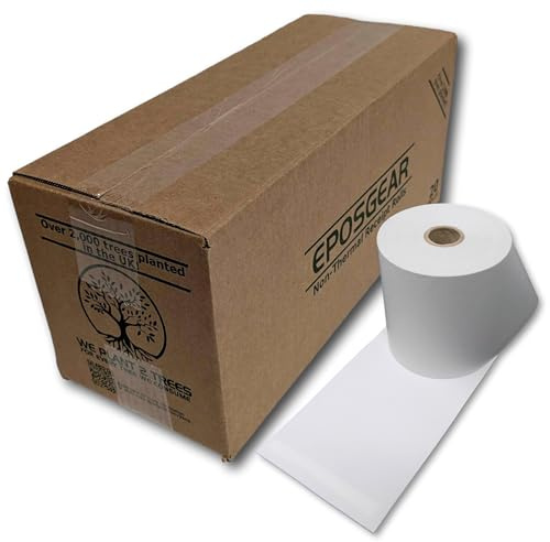 EPOSGEAR® (40 Rolls) 76mm x 76mm 76x76 Single Ply Non-Thermal Paper Till Cash Register Machine Receipt Kitchen Printer Rolls