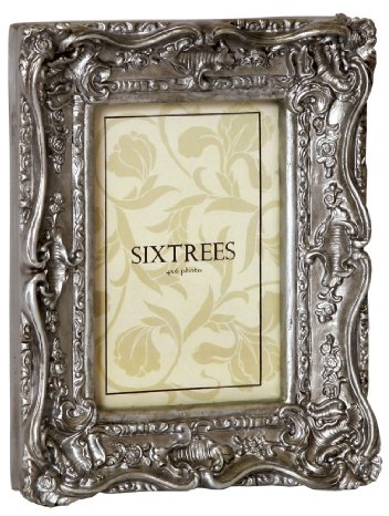 Chelsea Shabby Chic Style Very Ornate Antique Silver Photo Frame for 7x5 (175x125mm) Pictures, by Sixtrees.