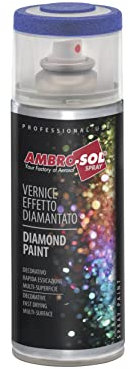 Ambro-Sol V400DIAM2 Smalto / Vernice Finiture Speciali Diamantati, Smalto Metallizzato a Base di Glitters Perlescenti, Bomboletta Spray in Banda Stagnata Riciclabile 400 ml, Blu