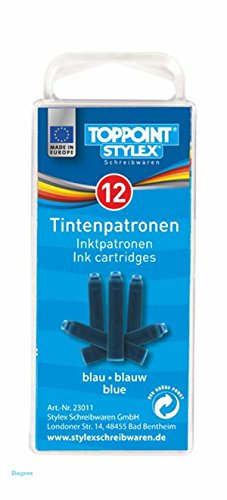 12 Füllerpatronen Patronen für Füller blau