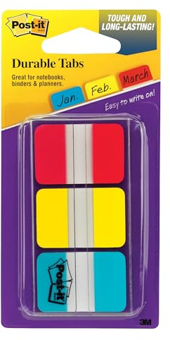 Post-it Tabs, 1x1-1/2, 36 Tabs/Pack, Assorted, 12 Packs