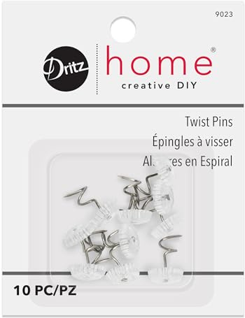 Dritz Home 9023 Twist Pins with Clear Heads (10-Piece)