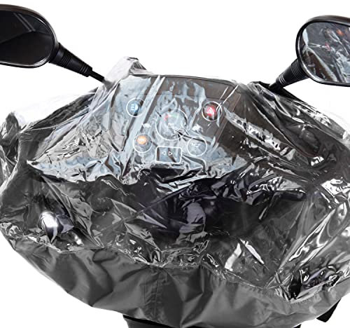 Kozee Komforts Mobility Scooter Tiller Cover - Waterproof, See-Through Panel, Hook and Loop Sealed Slots for Mirrors - Fits Delta Shaped Tillers with/without Mirrors - Large - Grey