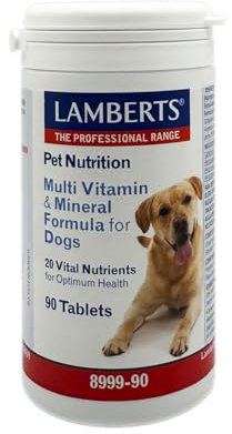 Lamberts Multivitamin for Dogs – With Zinc, Selenium & Vitamins A, C & E – Beef-Flavoured Daily Tablets – 90 Tablets of Dogs