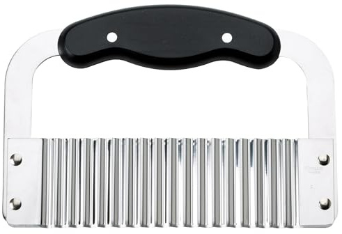 HIC Kitchen Crinkle-Cut Wave Slicer French Fry Vegetable Cutter, Stainless Steel Blade, For Waffle Fries Chips Decorative Vegetables Holiday Meal Prep And Baby-Led Weaning