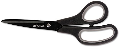 Industrial Carbon Blade Scissors, 8 Long, 3.5 Cut Length, Black/Gray Straight Handle