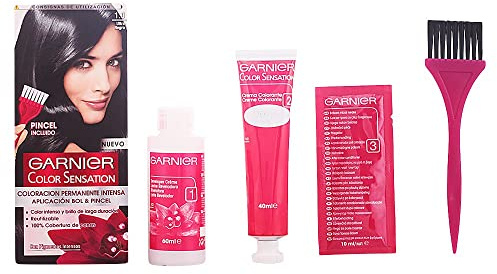 Garnier Color Sensation - Tinte Permanente Ultra Negro 1.0, disponible en más de 20 tonos