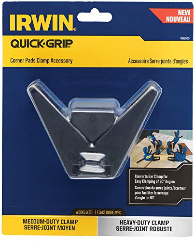 IRWIN 1988935 QUICK-GRIP Corner Clamp Pads for One-Handed Bar Clamps, Black/Blue, 5.71 cm*21.7 cm*17.78 cm