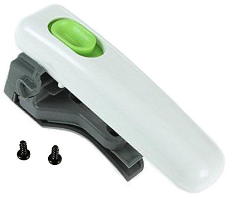 Spares2go Handle with Screws Compatible with Tefal Fits Actifry Fryer (White Handle, Green Control Knob Button)