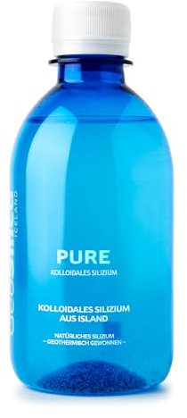 GeoSilica Silizium Pure - 300 ml - Flüssiges Kolloidales Silizium aus Island - 200mg Silizium pro Tagesdosis - pH 8,5 Basisch - Vegan und 100% natürlich